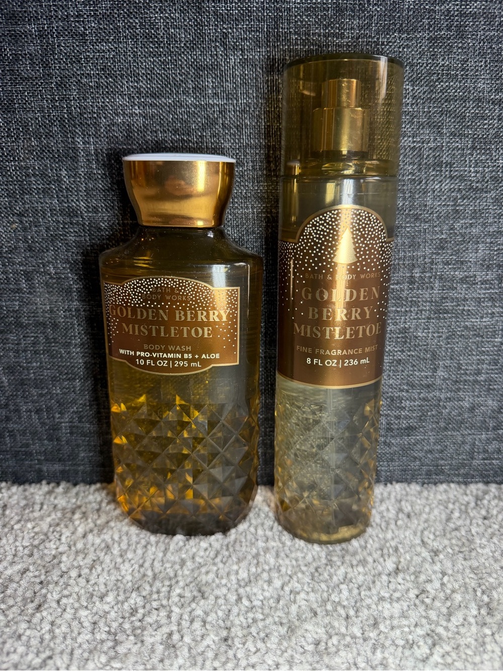 Bath & Body Works Golden Berry Mistletoe Body Wash & Mist Set